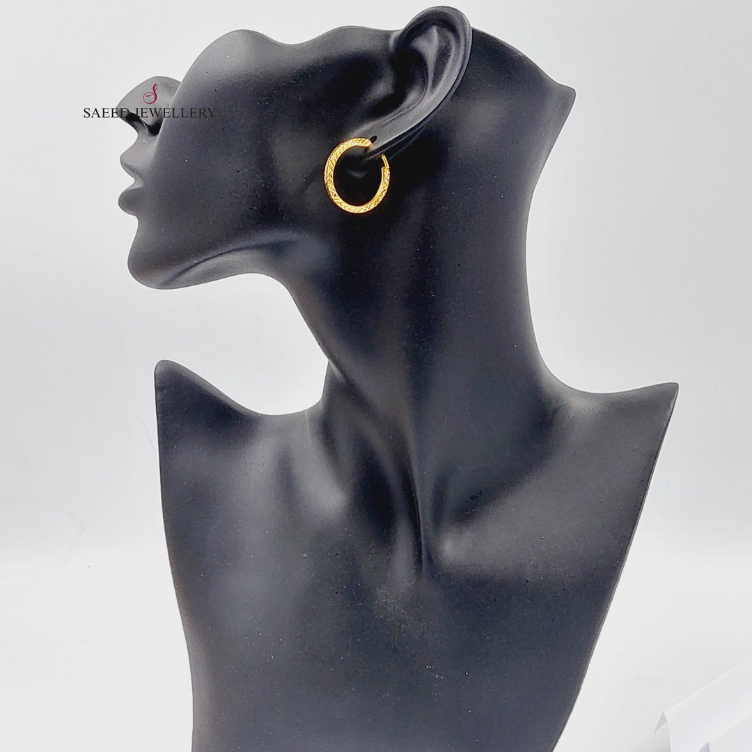 21K Gold Hoop Earrings by Saeed Jewelry - Image 4