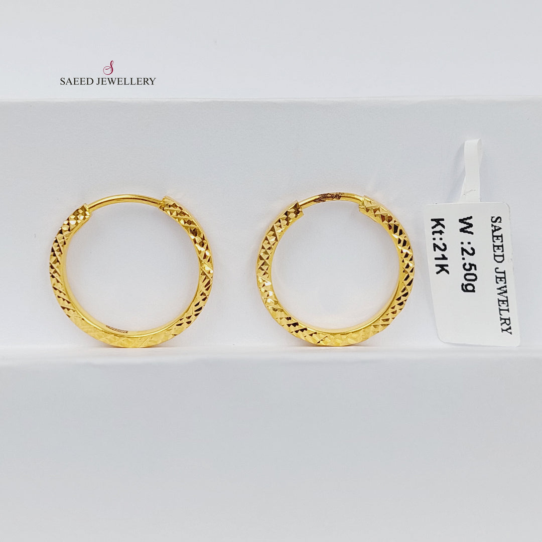 21K Gold Hoop Earrings by Saeed Jewelry - Image 1