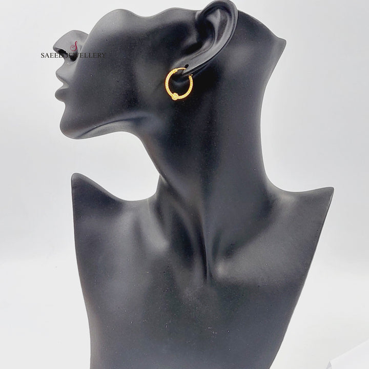 21K Gold Hoop Earrings by Saeed Jewelry - Image 4