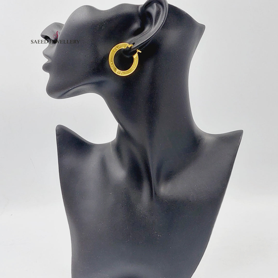 21K Gold Hoop Earrings by Saeed Jewelry - Image 6