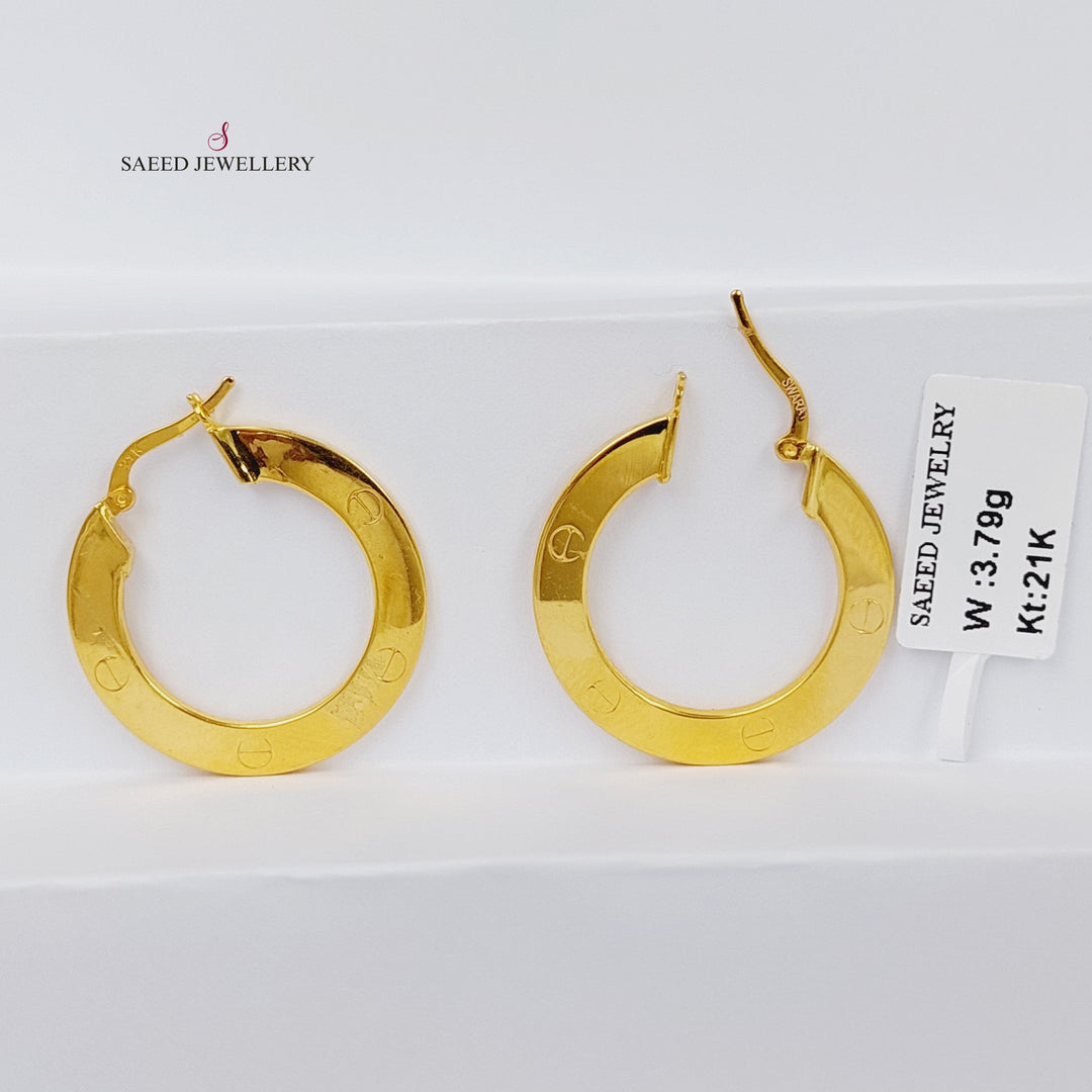 21K Gold Hoop Earrings by Saeed Jewelry - Image 5