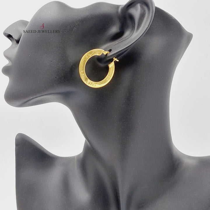 21K Gold Hoop Earrings by Saeed Jewelry - Image 2