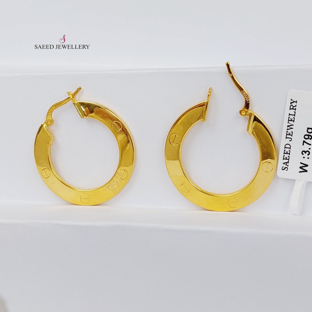 21K Gold Hoop Earrings by Saeed Jewelry - Image 3