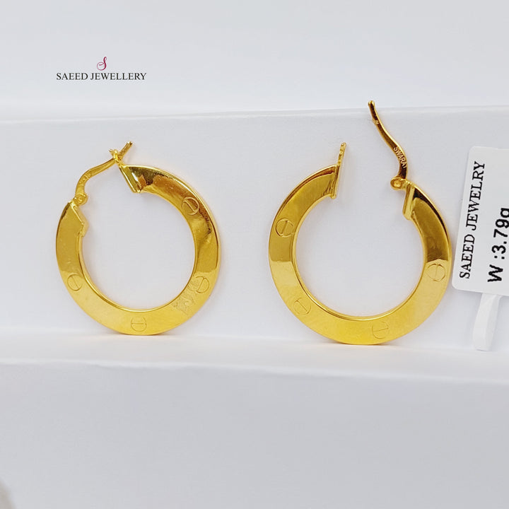 21K Gold Hoop Earrings by Saeed Jewelry - Image 3