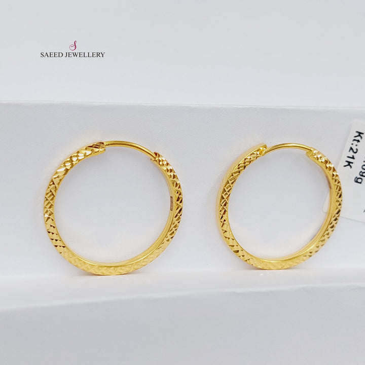 21K Gold Hoop Earrings by Saeed Jewelry - Image 2