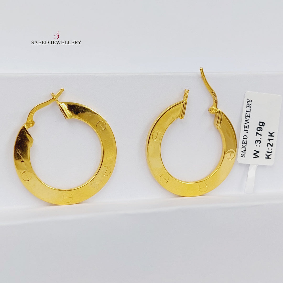 21K Gold Hoop Earrings by Saeed Jewelry - Image 4