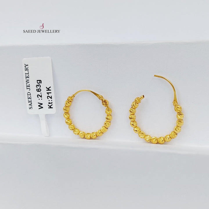 21K Gold Hoop Earrings by Saeed Jewelry - Image 2