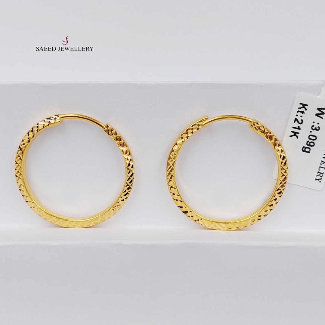 21K Gold Hoop Earrings by Saeed Jewelry - Image 1