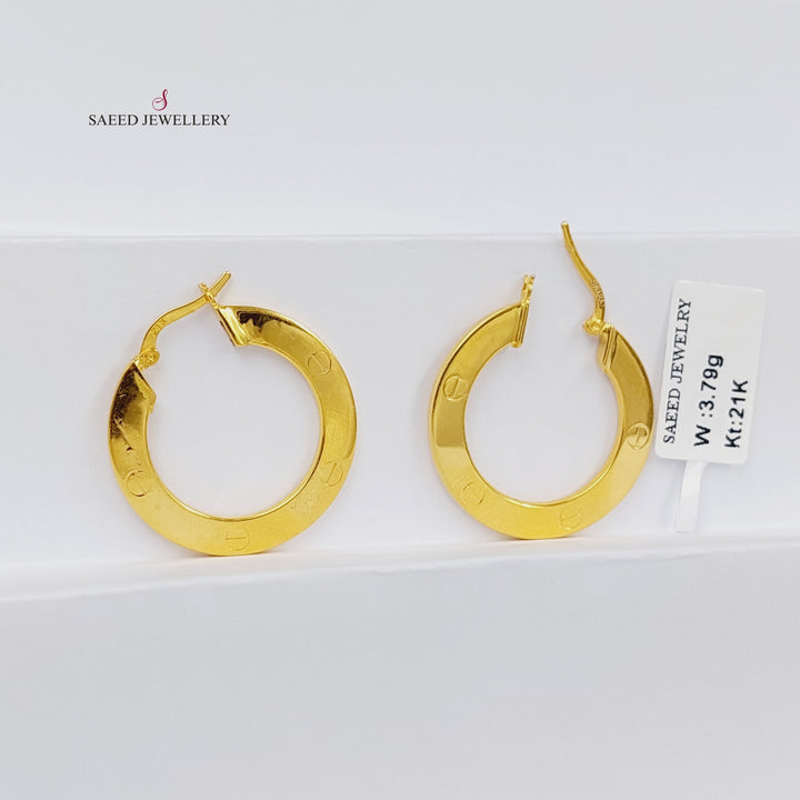 21K Gold Hoop Earrings by Saeed Jewelry - Image 1