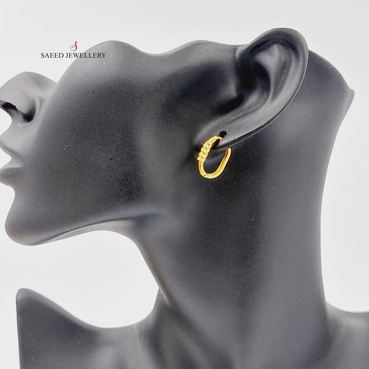 21K Gold Hoop Earrings by Saeed Jewelry - Image 2