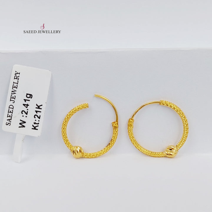 21K Gold Hoop Earrings by Saeed Jewelry - Image 5