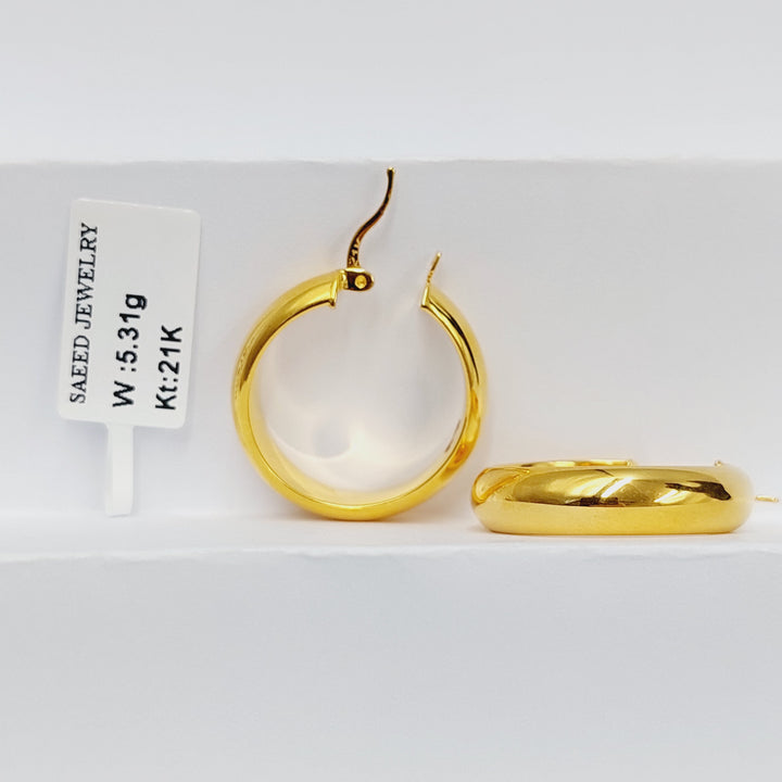 21K Gold Hoop Earrings by Saeed Jewelry - Image 1