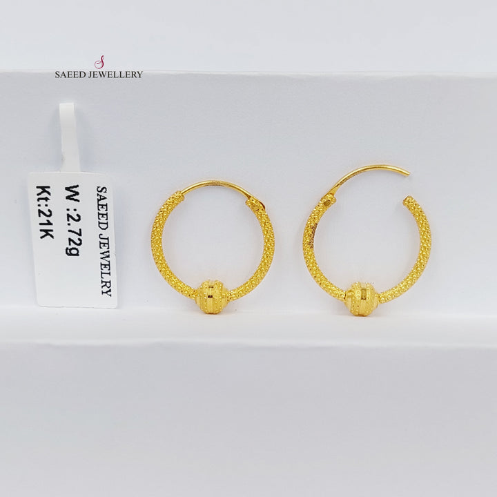 21K Gold Hoop Earrings by Saeed Jewelry - Image 3