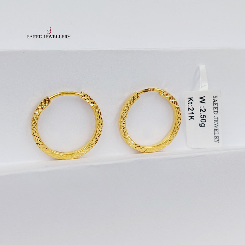 21K Gold Hoop Earrings by Saeed Jewelry - Image 2