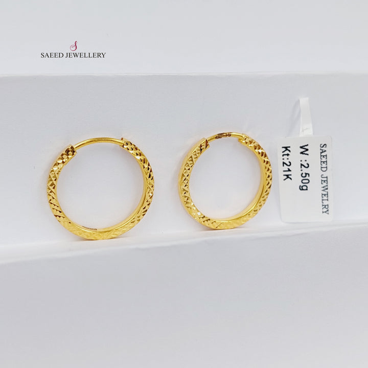 21K Gold Hoop Earrings by Saeed Jewelry - Image 2