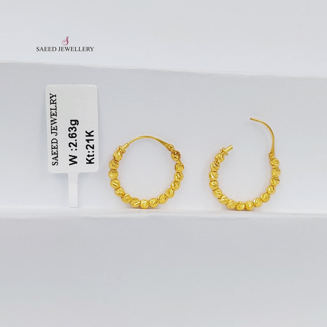 21K Gold Hoop Earrings by Saeed Jewelry - Image 3