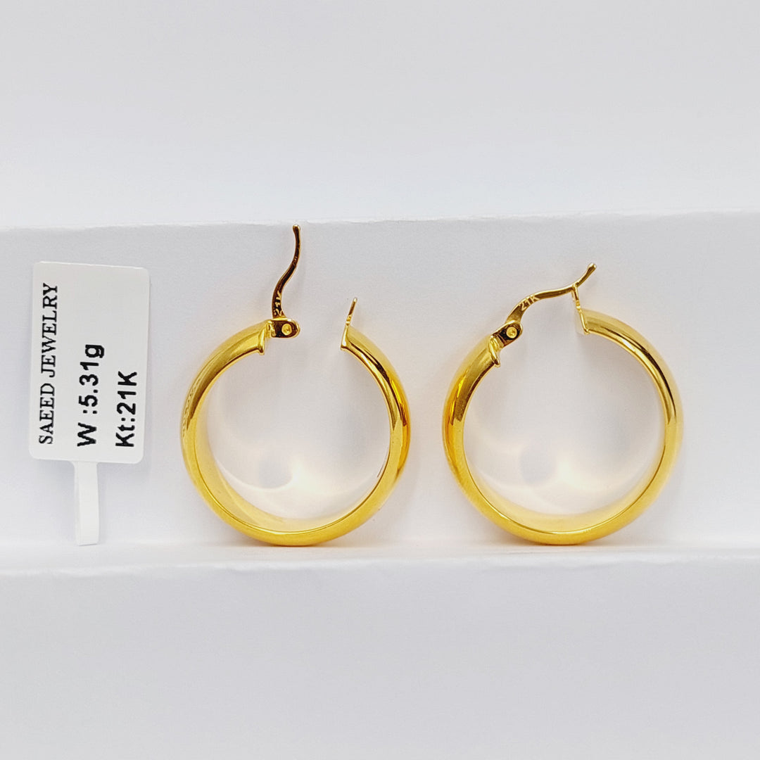 21K Gold Hoop Earrings by Saeed Jewelry - Image 5