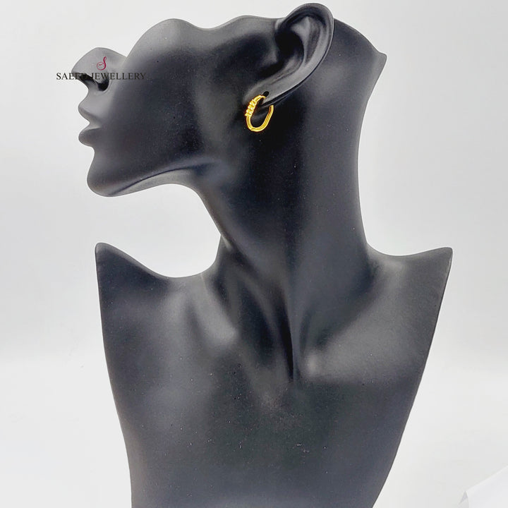 21K Gold Hoop Earrings by Saeed Jewelry - Image 1