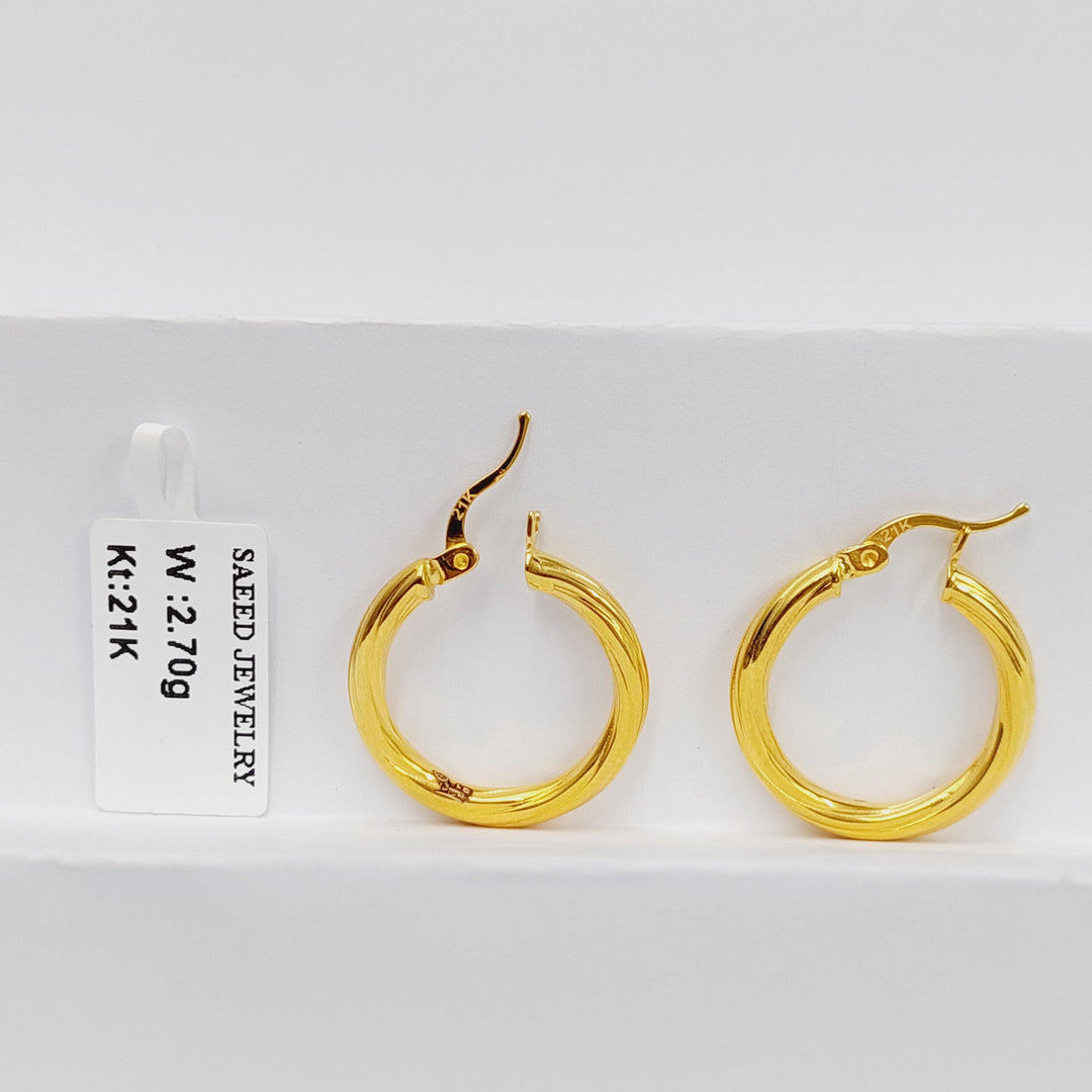 21K Gold Hoop Earrings by Saeed Jewelry - Image 5