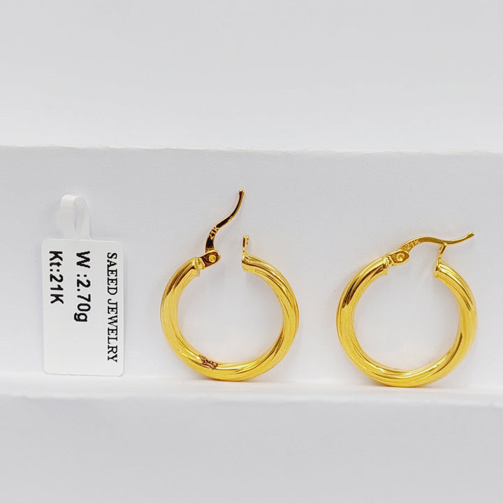 21K Gold Hoop Earrings by Saeed Jewelry - Image 5