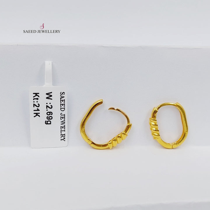 21K Gold Hoop Earrings by Saeed Jewelry - Image 4