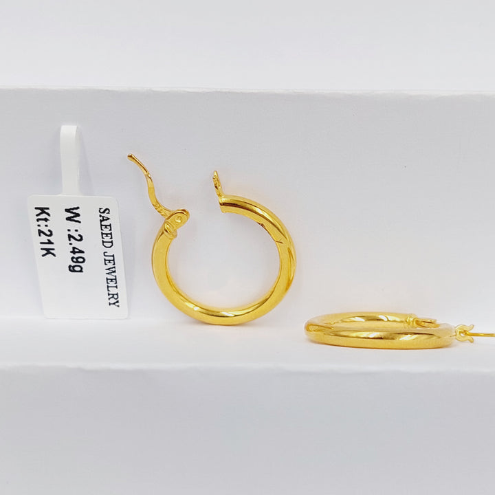 21K Gold Hoop Earrings by Saeed Jewelry - Image 2