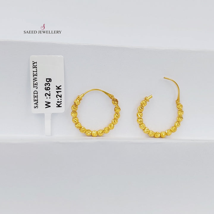 21K Gold Hoop Earrings by Saeed Jewelry - Image 4