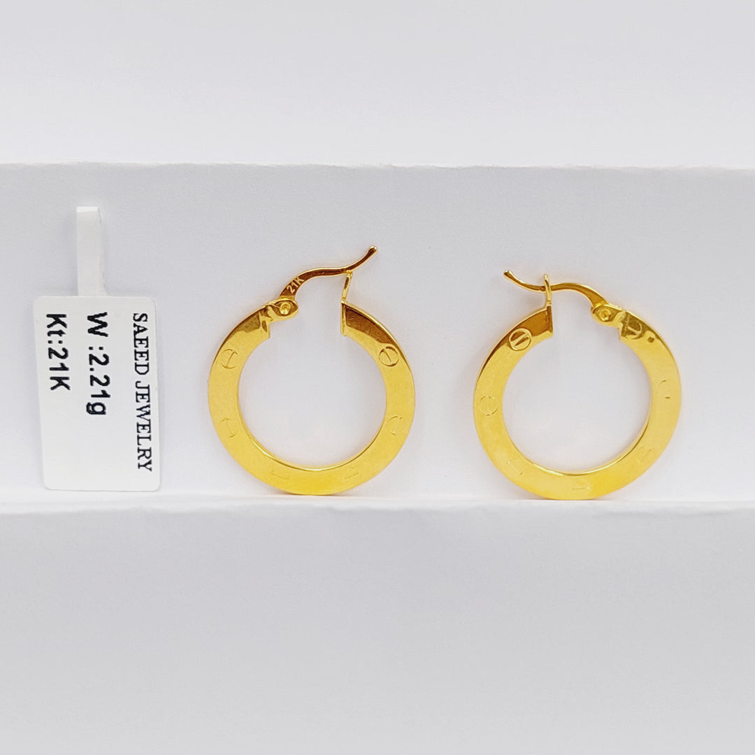 21K Gold Hoop Earrings by Saeed Jewelry - Image 6