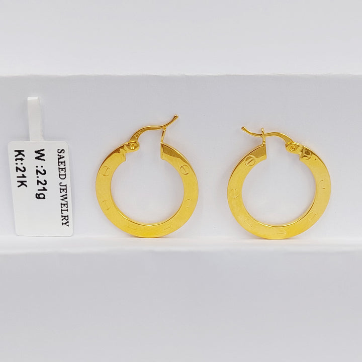 21K Gold Hoop Earrings by Saeed Jewelry - Image 5