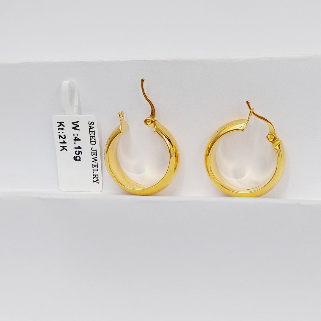 21K Gold Hoop Earrings by Saeed Jewelry - Image 3