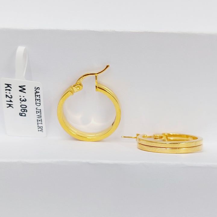 21K Gold Hoop Earrings by Saeed Jewelry - Image 1