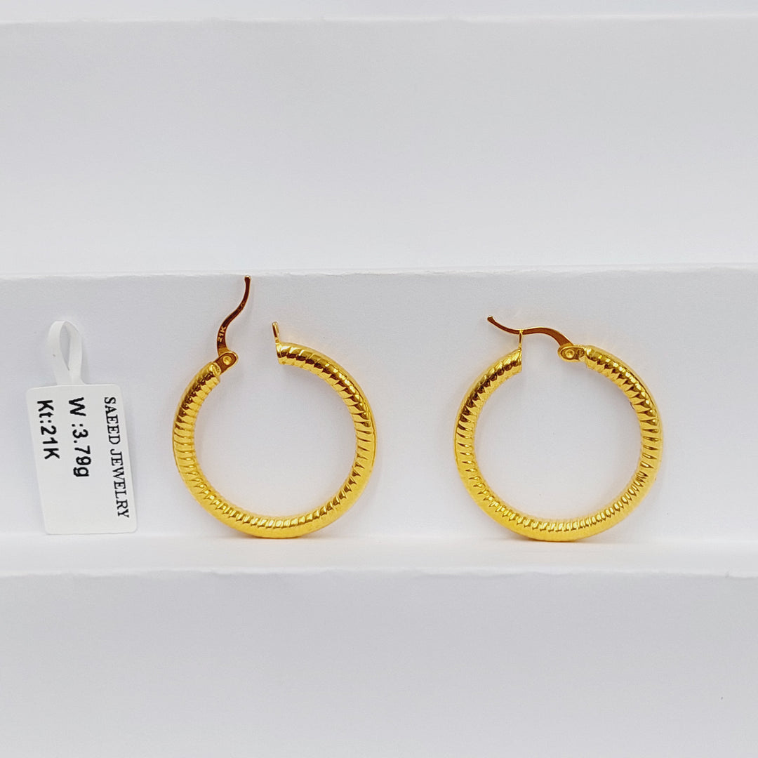 21K Gold Hoop Earrings by Saeed Jewelry - Image 1