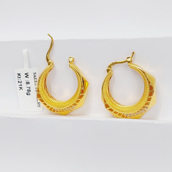 21K Gold Hoop Earrings by Saeed Jewelry - Image 4