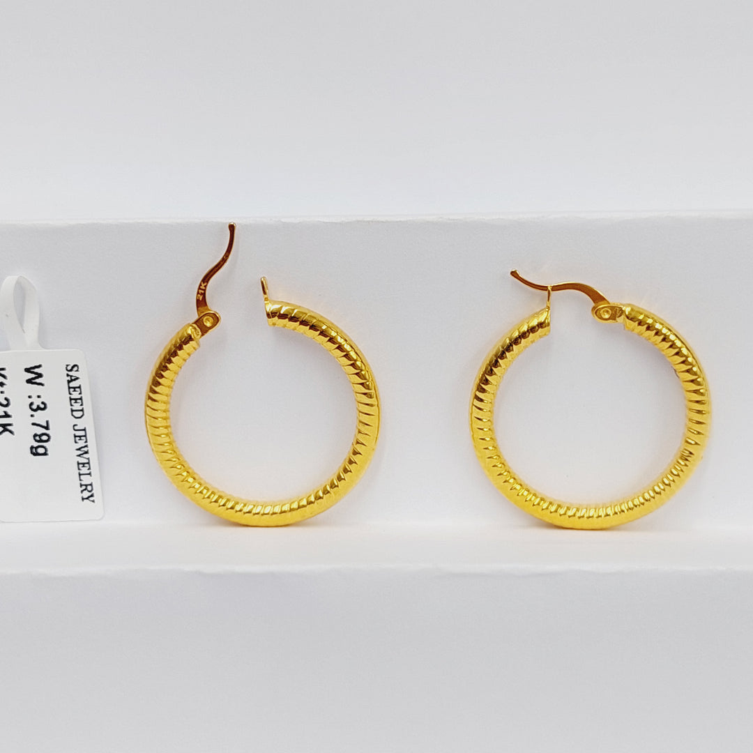 21K Gold Hoop Earrings by Saeed Jewelry - Image 5