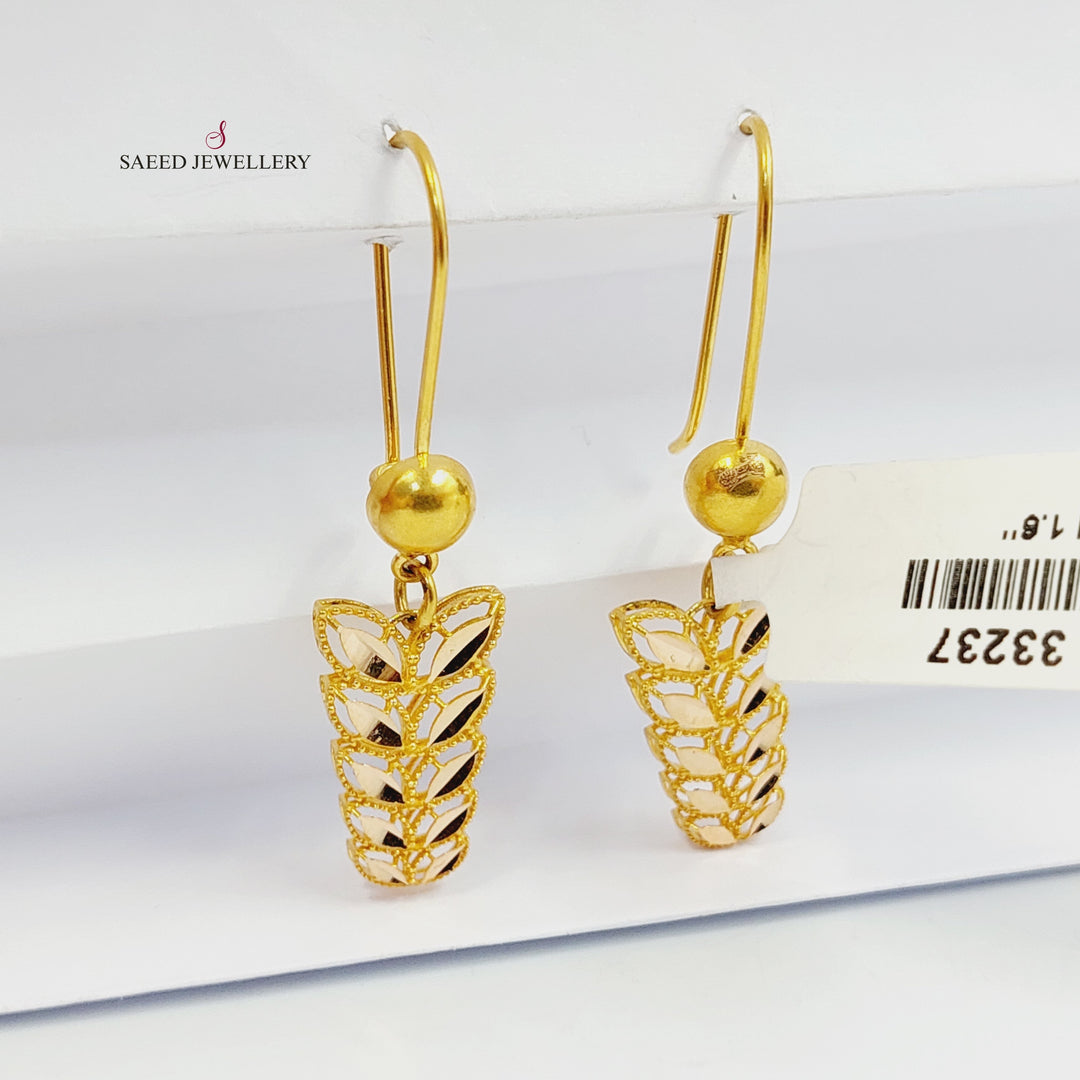 21K Gold Leaf Earrings by Saeed Jewelry - Image 4