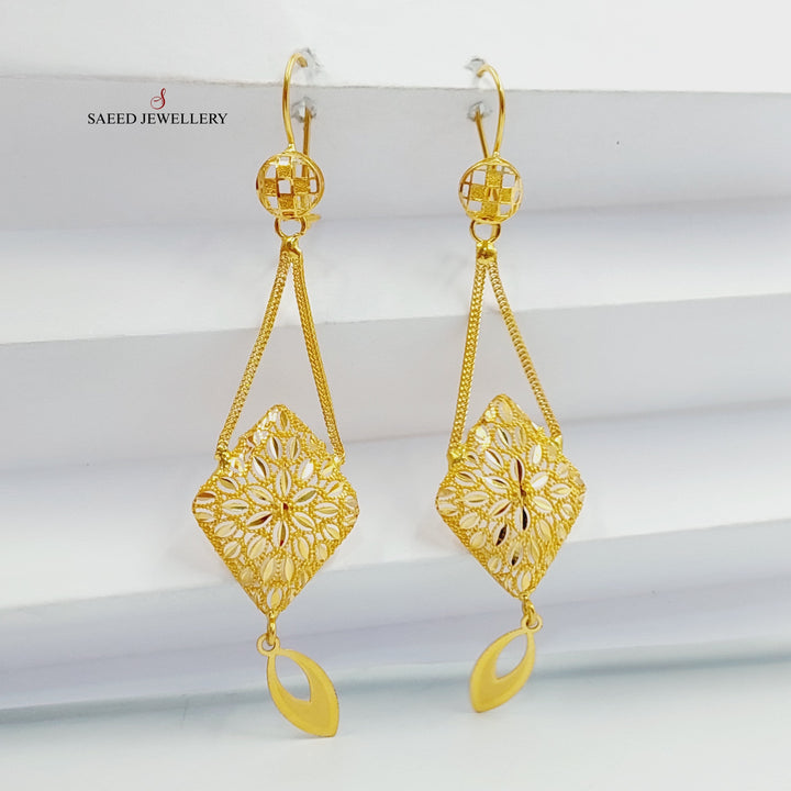 21K Gold Leaf Earrings by Saeed Jewelry - Image 4