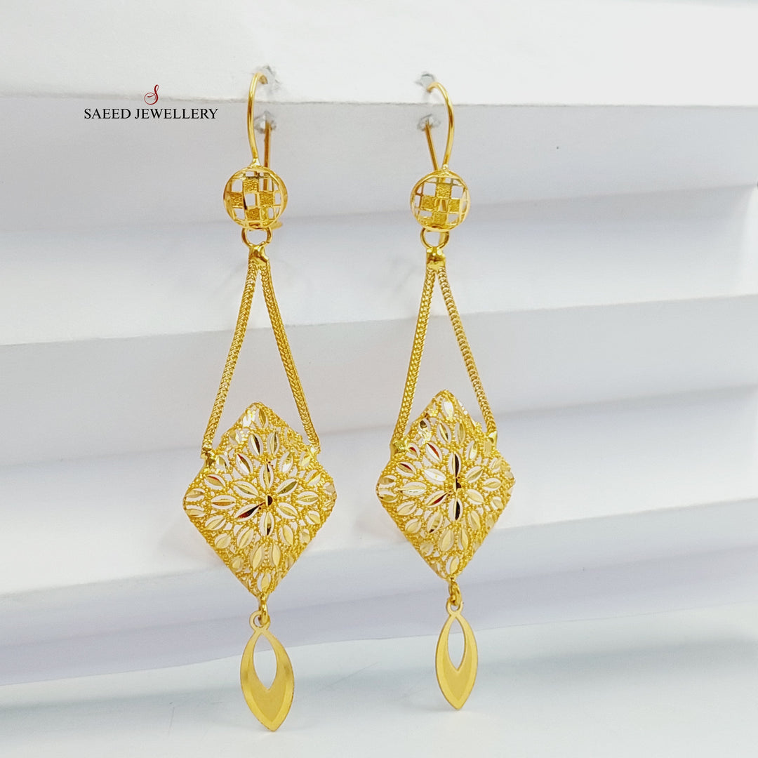 21K Gold Leaf Earrings by Saeed Jewelry - Image 1