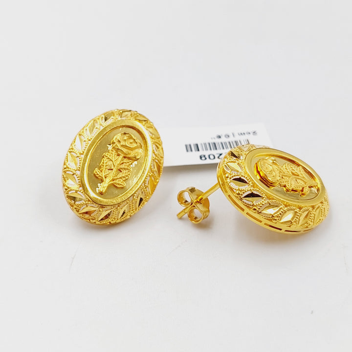 21K Gold Ounce Screw Earrings by Saeed Jewelry - Image 1