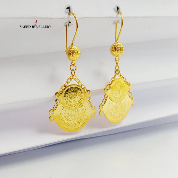 21K Gold Rashadi Eighths Earrings by Saeed Jewelry - Image 1