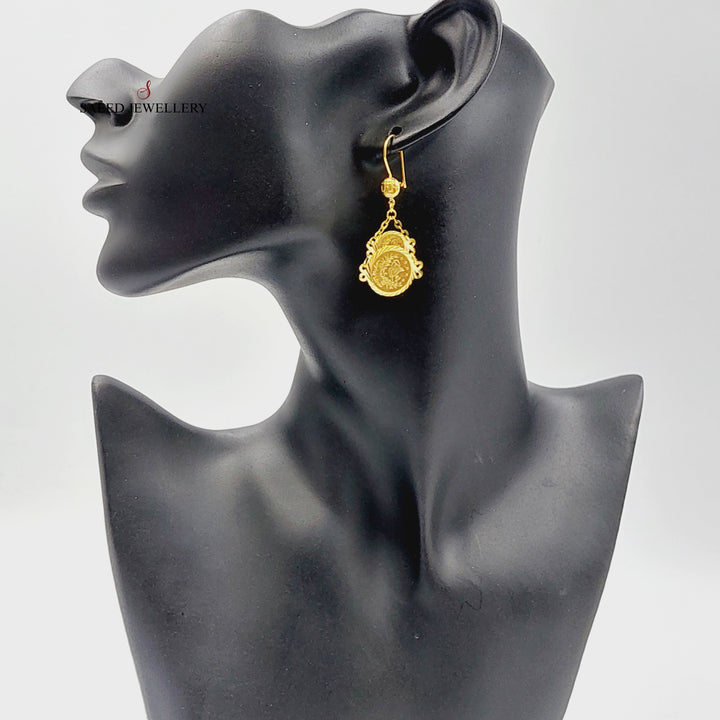 21K Gold Rashadi Eighths Earrings by Saeed Jewelry - Image 4