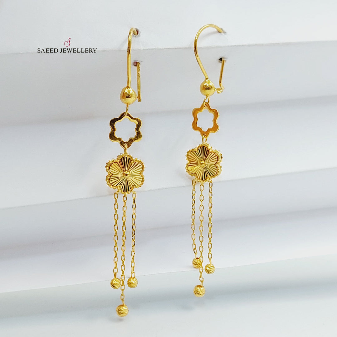 21K Gold Rose Earrings by Saeed Jewelry - Image 3