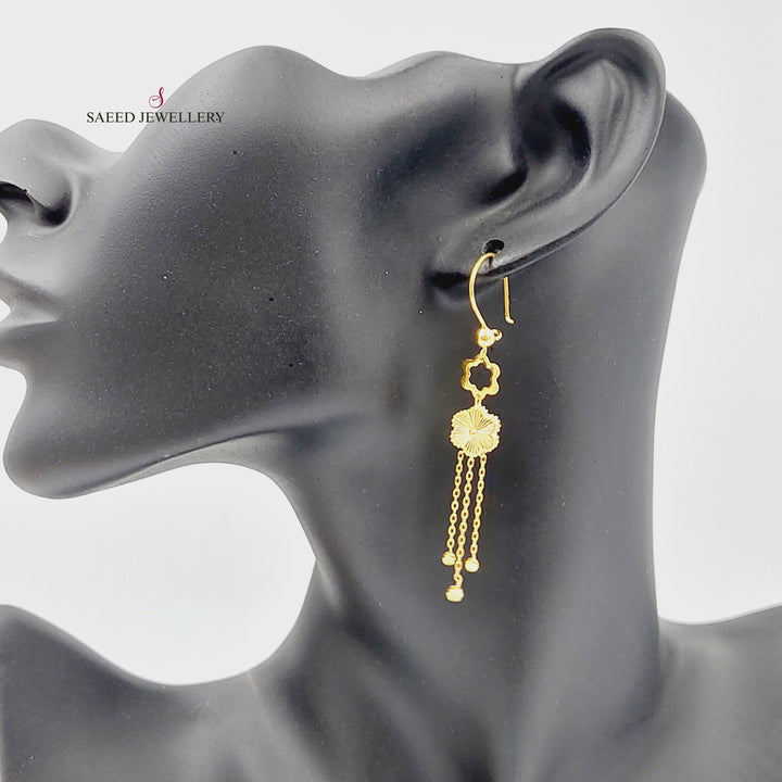 21K Gold Rose Earrings by Saeed Jewelry - Image 2