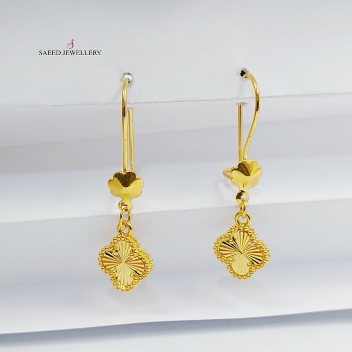 21K Gold Rose Earrings by Saeed Jewelry - Image 3