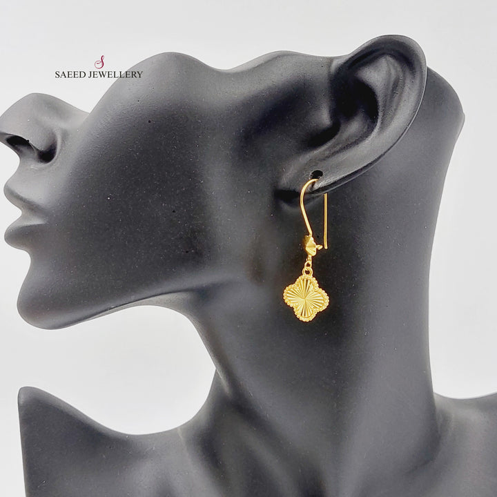 21K Gold Rose Earrings by Saeed Jewelry - Image 2