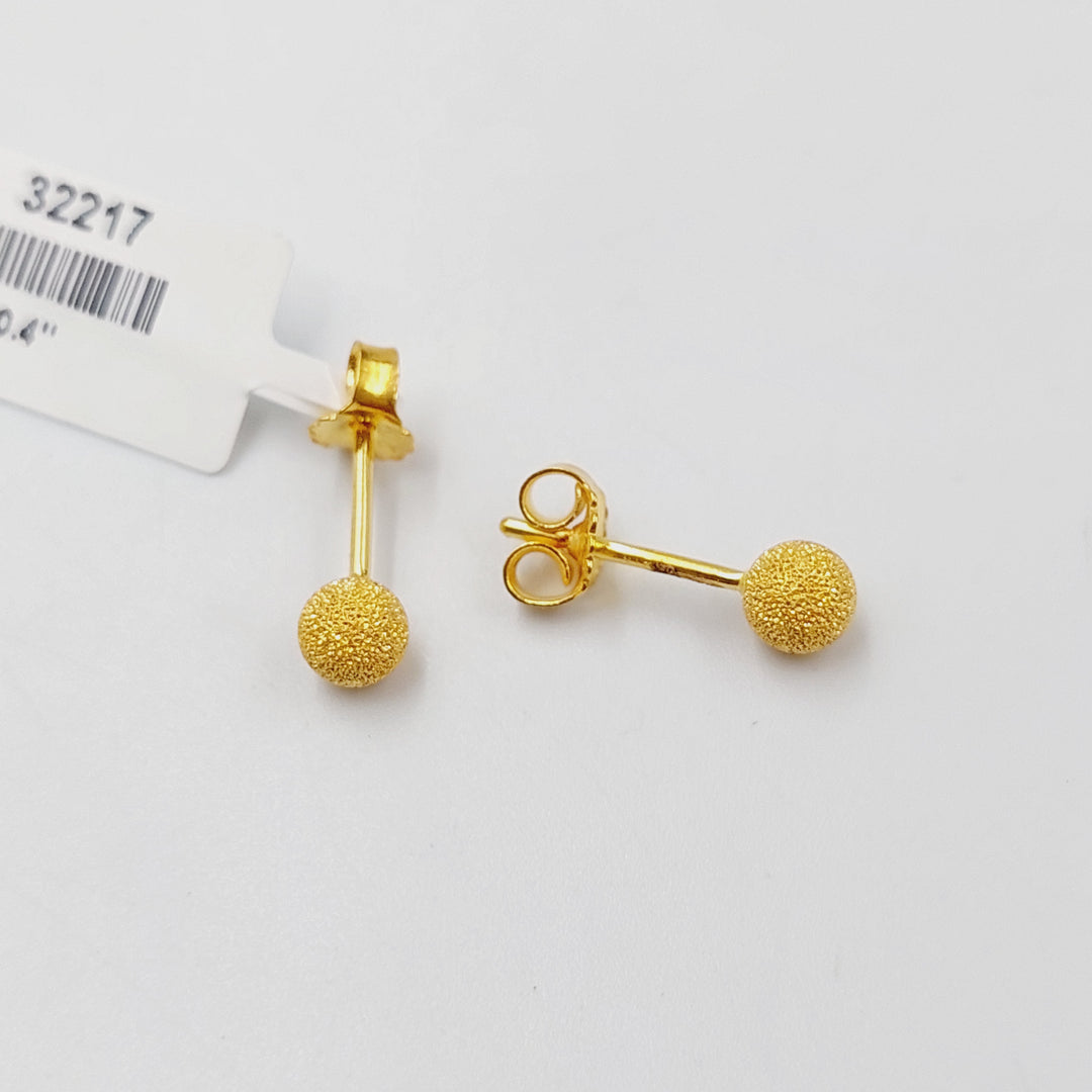 21K Gold Sanded Screw Earrings by Saeed Jewelry - Image 4