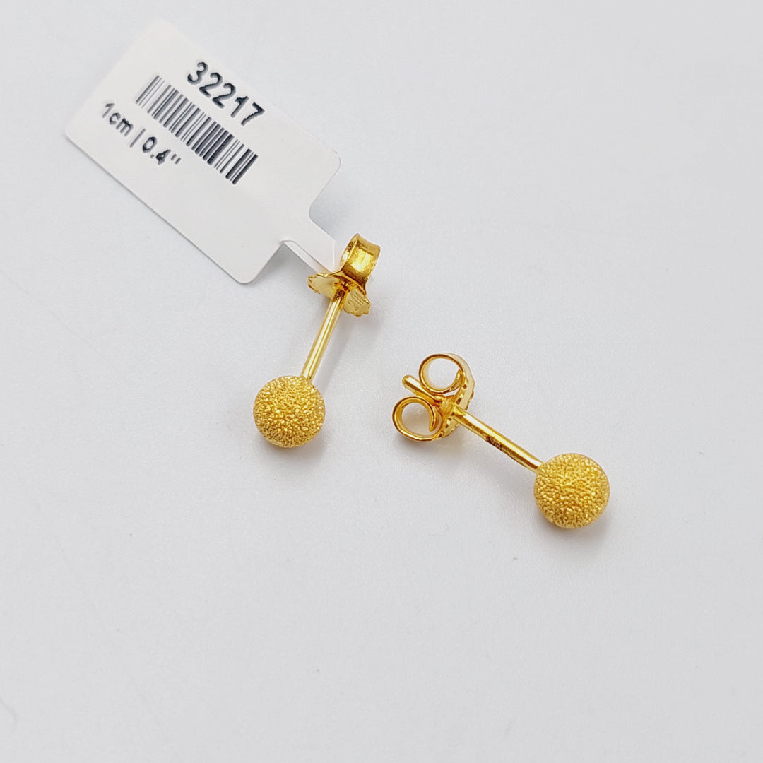 21K Gold Sanded Screw Earrings by Saeed Jewelry - Image 3