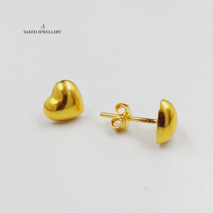 21K Gold Sanded Screw Earrings by Saeed Jewelry - Image 4