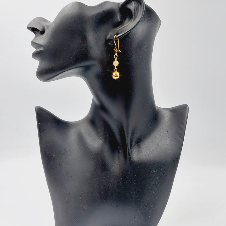 21K Gold Balls Earrings by Saeed Jewelry - Image 4