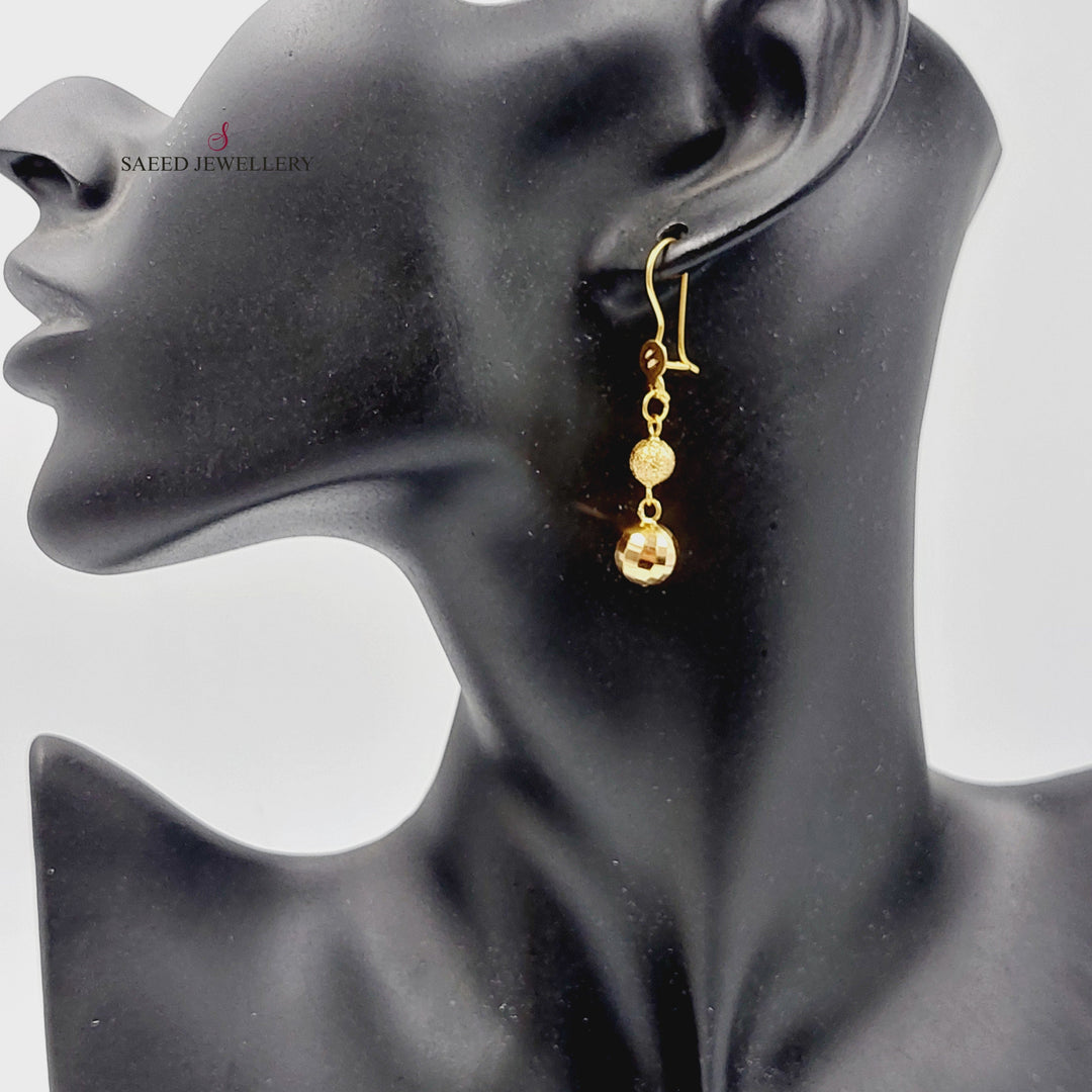 21K Gold Balls Earrings by Saeed Jewelry - Image 3