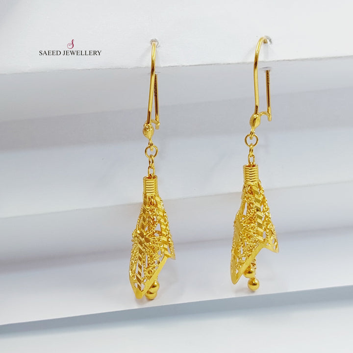 21K Gold Bell Earrings by Saeed Jewelry - Image 5